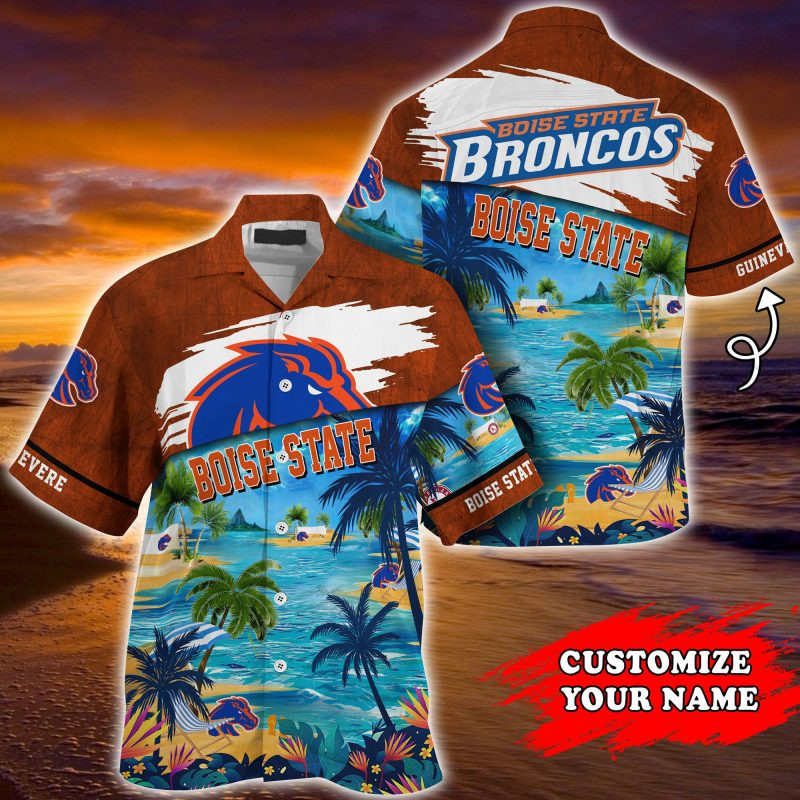 Boise State Broncos Ncaa Personalized Summer Hawaiian Shirt Tropical Aloha Button Up