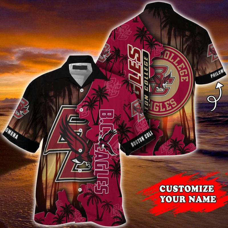 Boston College Eagles Ncaa Personalized Summer Hawaiian Shirt Tropical Aloha Button Up
