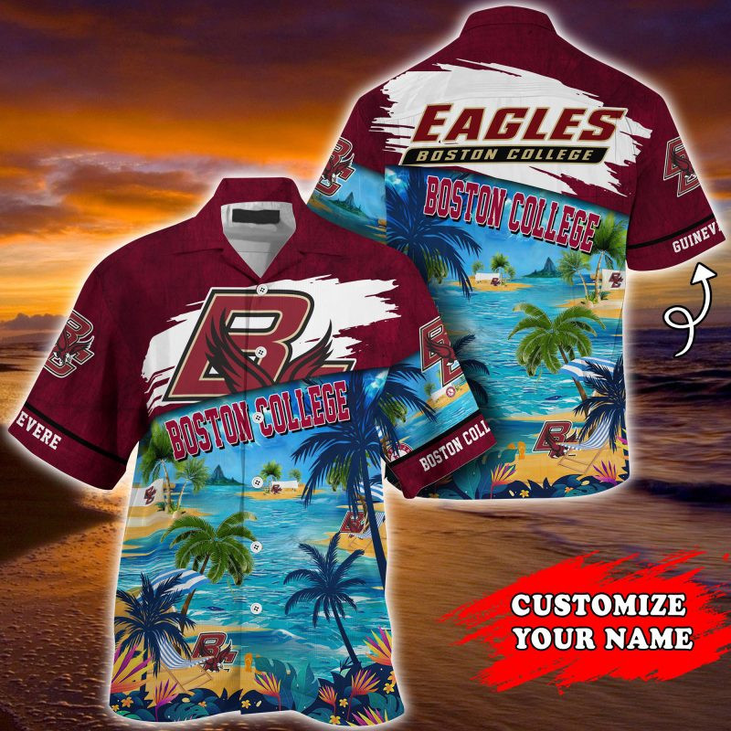 Boston College Eagles Ncaa Personalized Summer Hawaiian Shirt Tropical Aloha Button Up