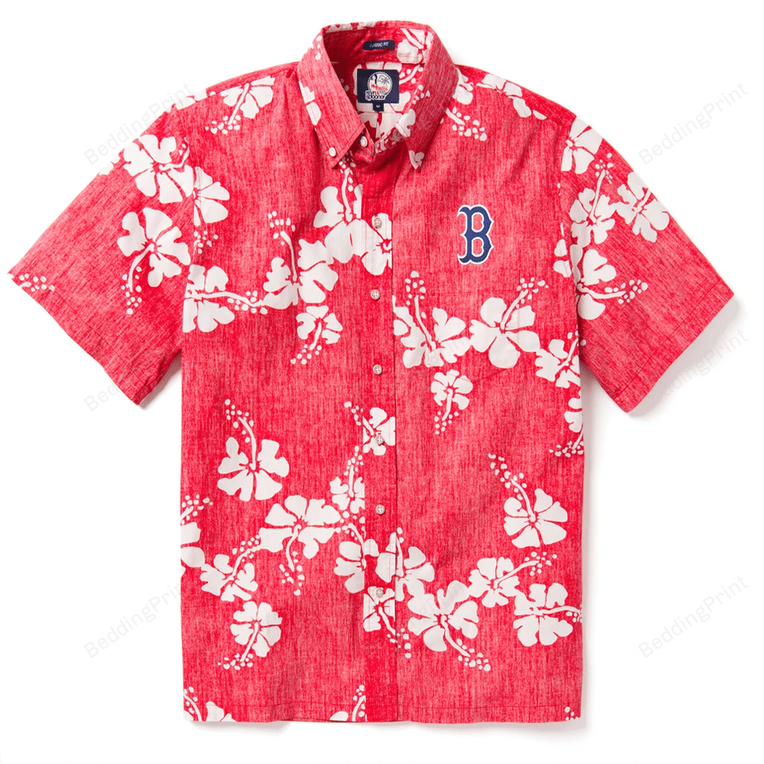 Boston Red Sox 50th State Hawaiian Shirt Tropical Aloha Button Up