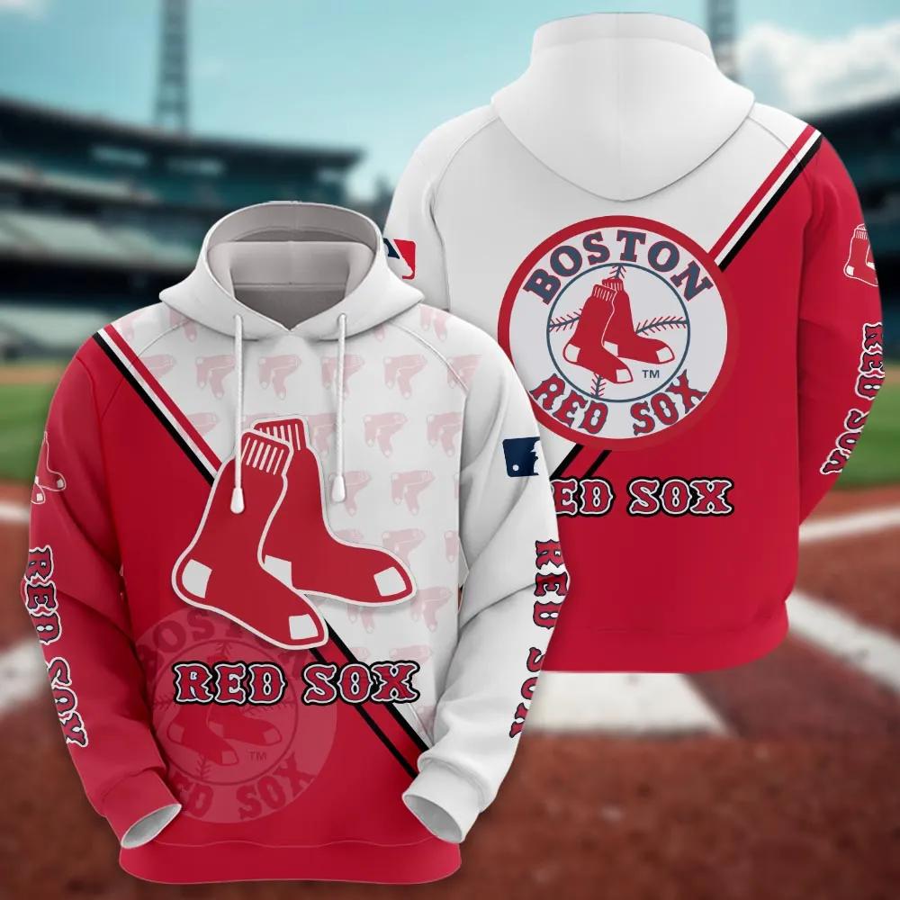 Boston Red Sox Logo 3D MLB All Over Print Hoodie