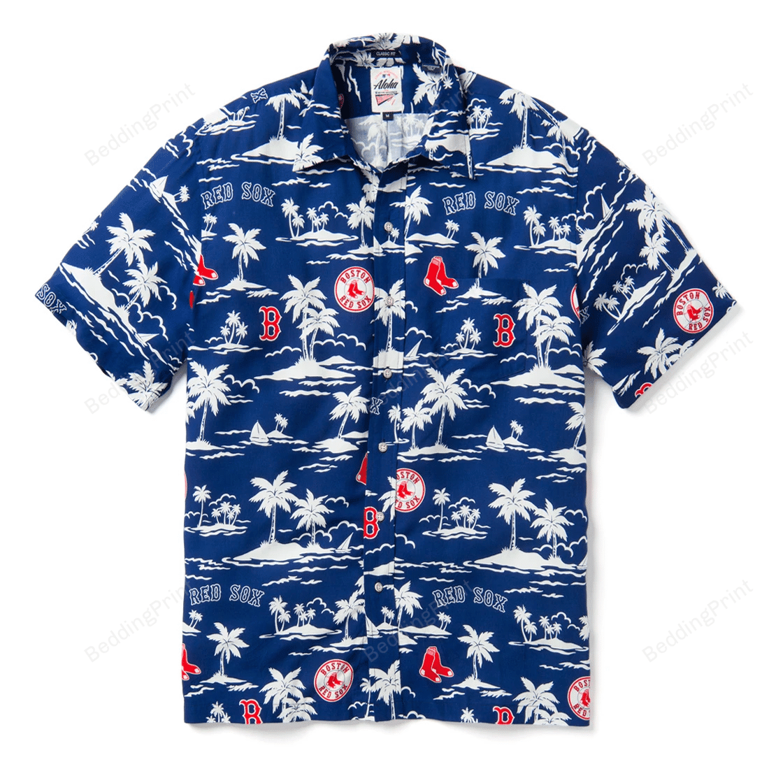 Boston Red Sox Vintage Mlb Hawaiian Shirt Tropical Aloha Button Up