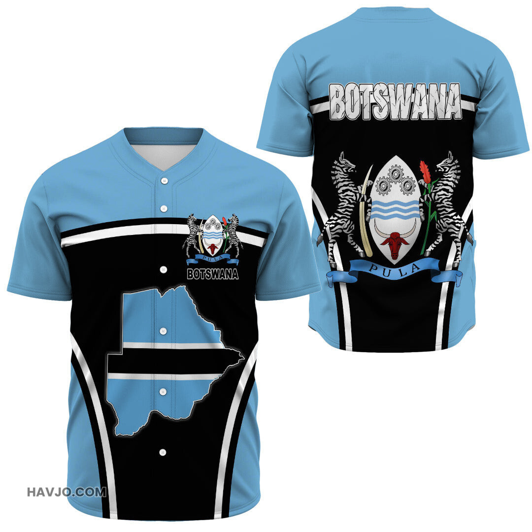 Botswana Active Flag Baseball Jersey