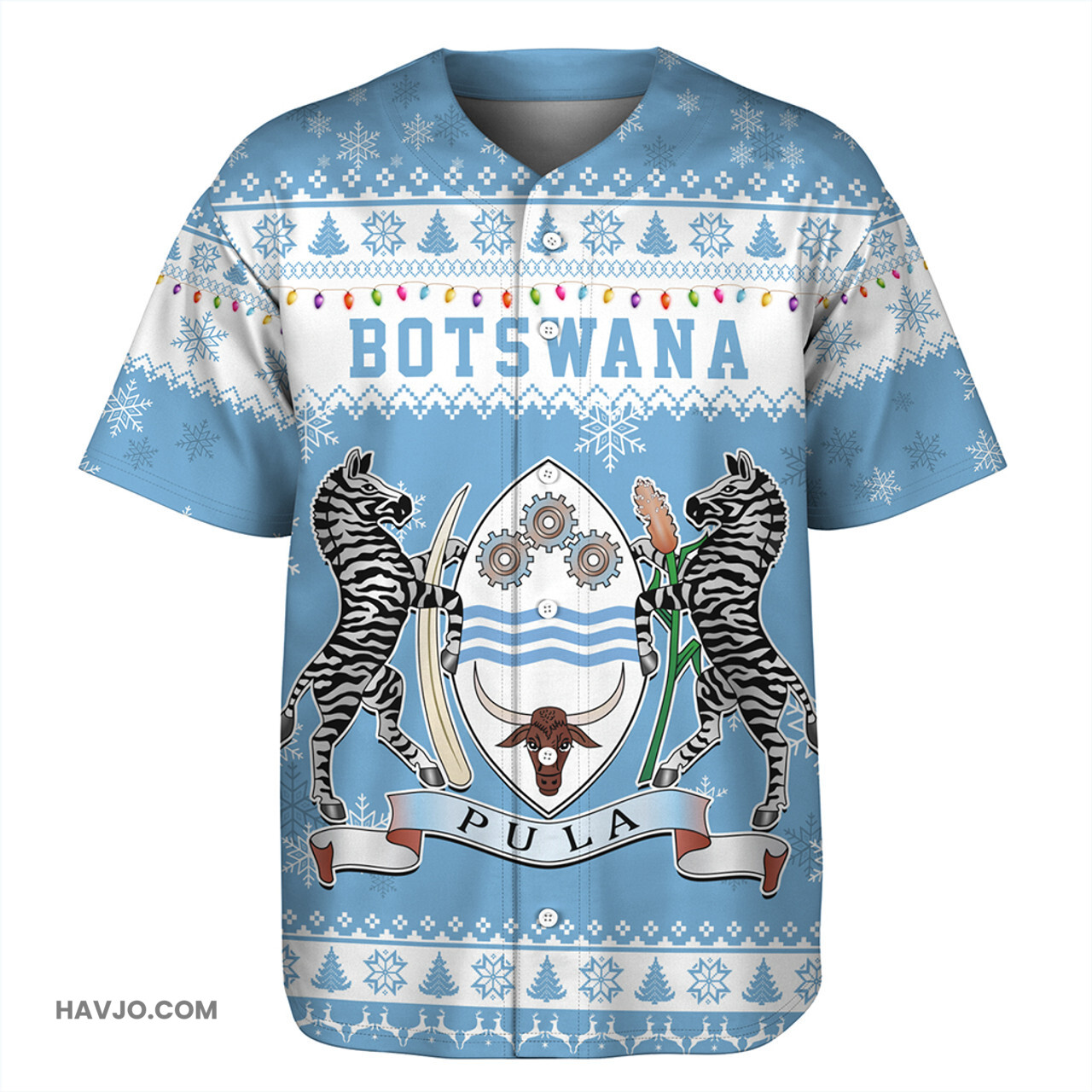 Botswana Christmas Style Pattern Baseball Jersey