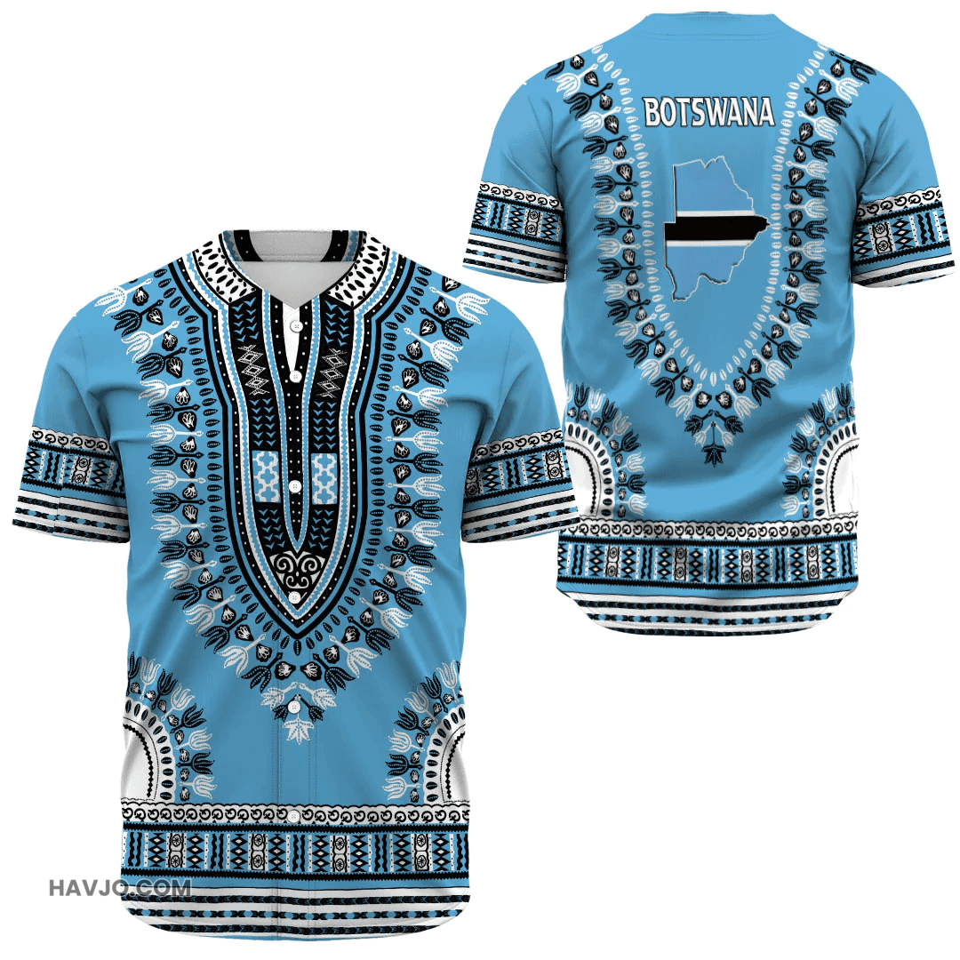 Botswana Traditional Dashiki Baseball Jersey