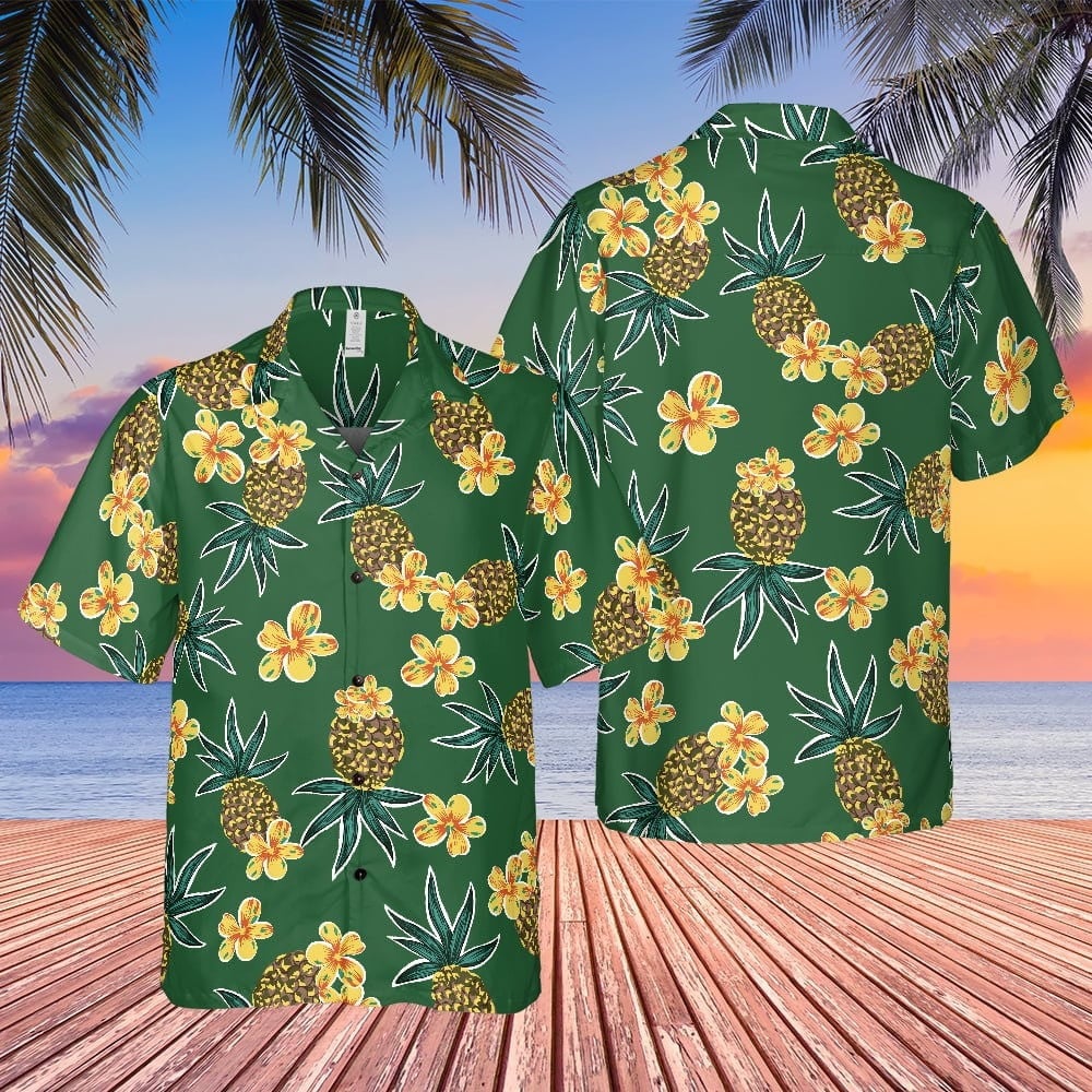 Bud Jablonski Jamie Foxx Day Shift Hawaiian Shirt  Hunting Aloha Pineapple Aloha Shirt