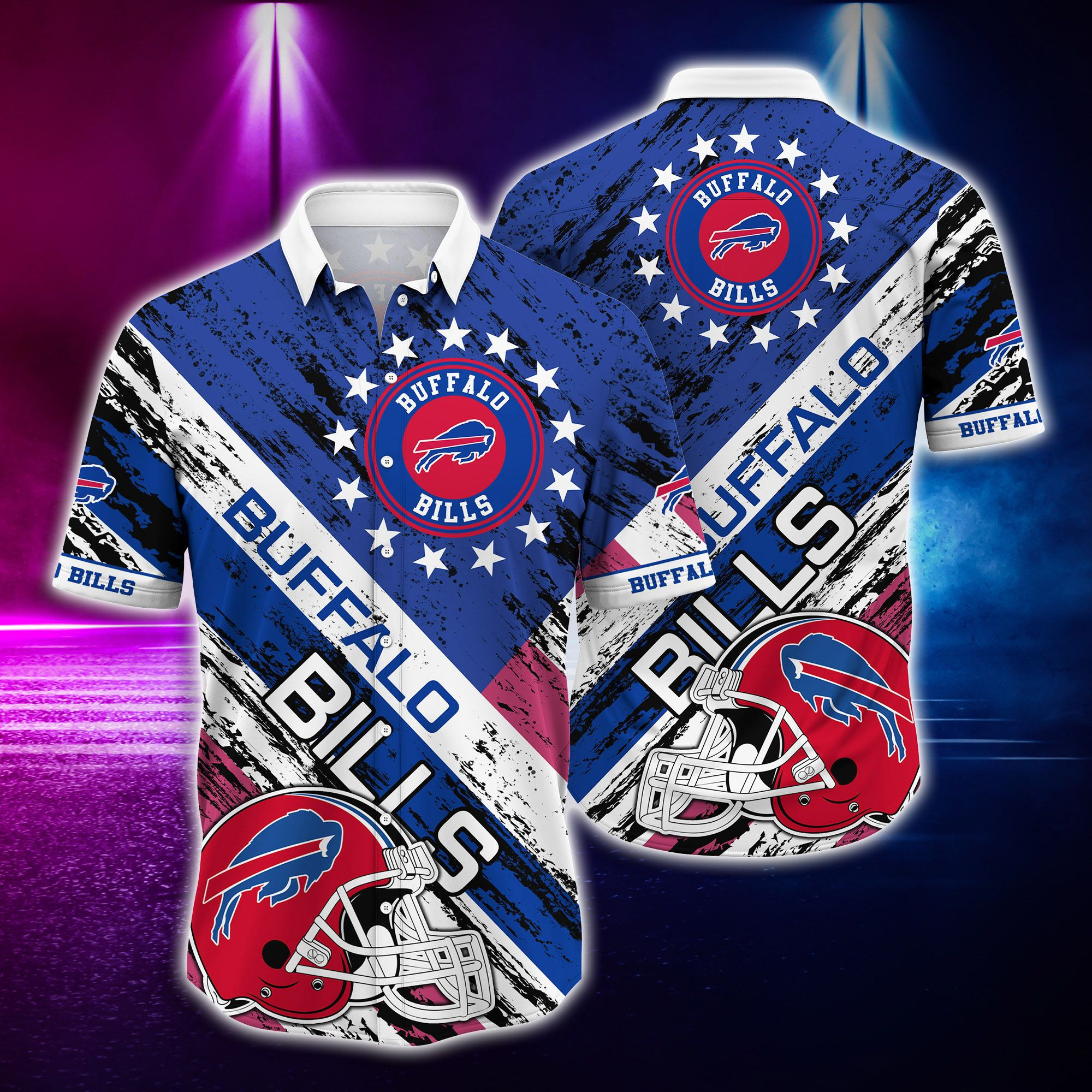 Buffalo Bills And Rugby Helmet Hawaiian Shirt Tropical Aloha Button Up