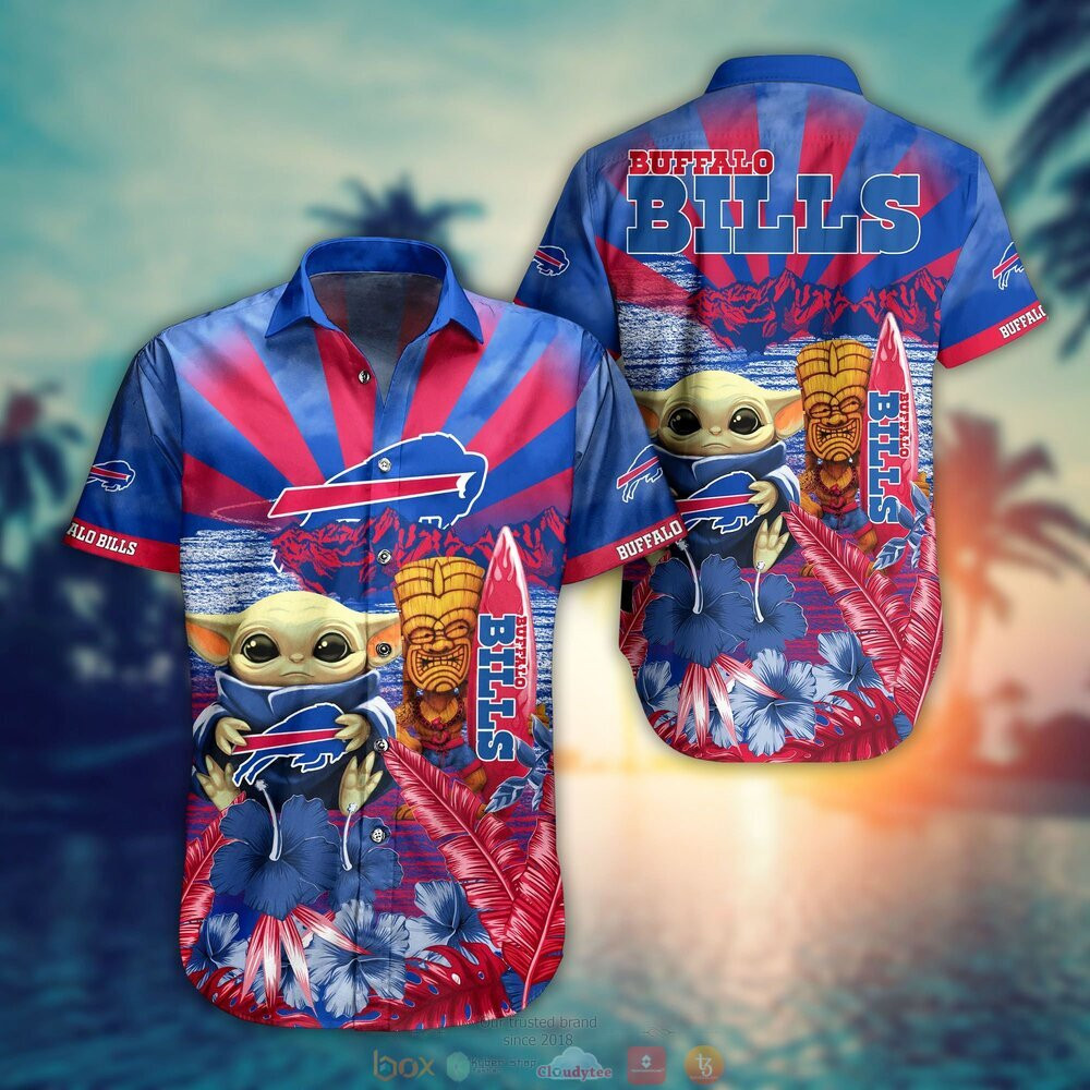 Buffalo Bills Baby Yoda Hawaiian Shirt Tropical Aloha Button Up