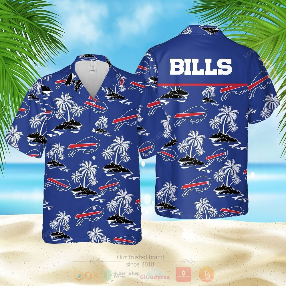 Buffalo Bills Blue Logo Hawaiian Shirt Tropical Aloha Button Up
