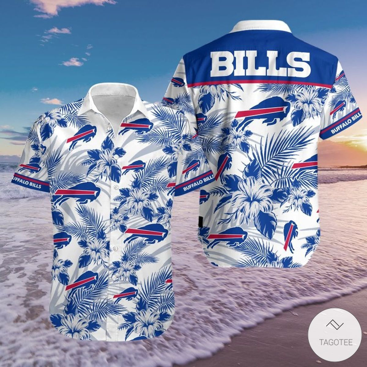 Buffalo Bills Floral Flower Hawaiian Shirt Tropical Aloha Button Up