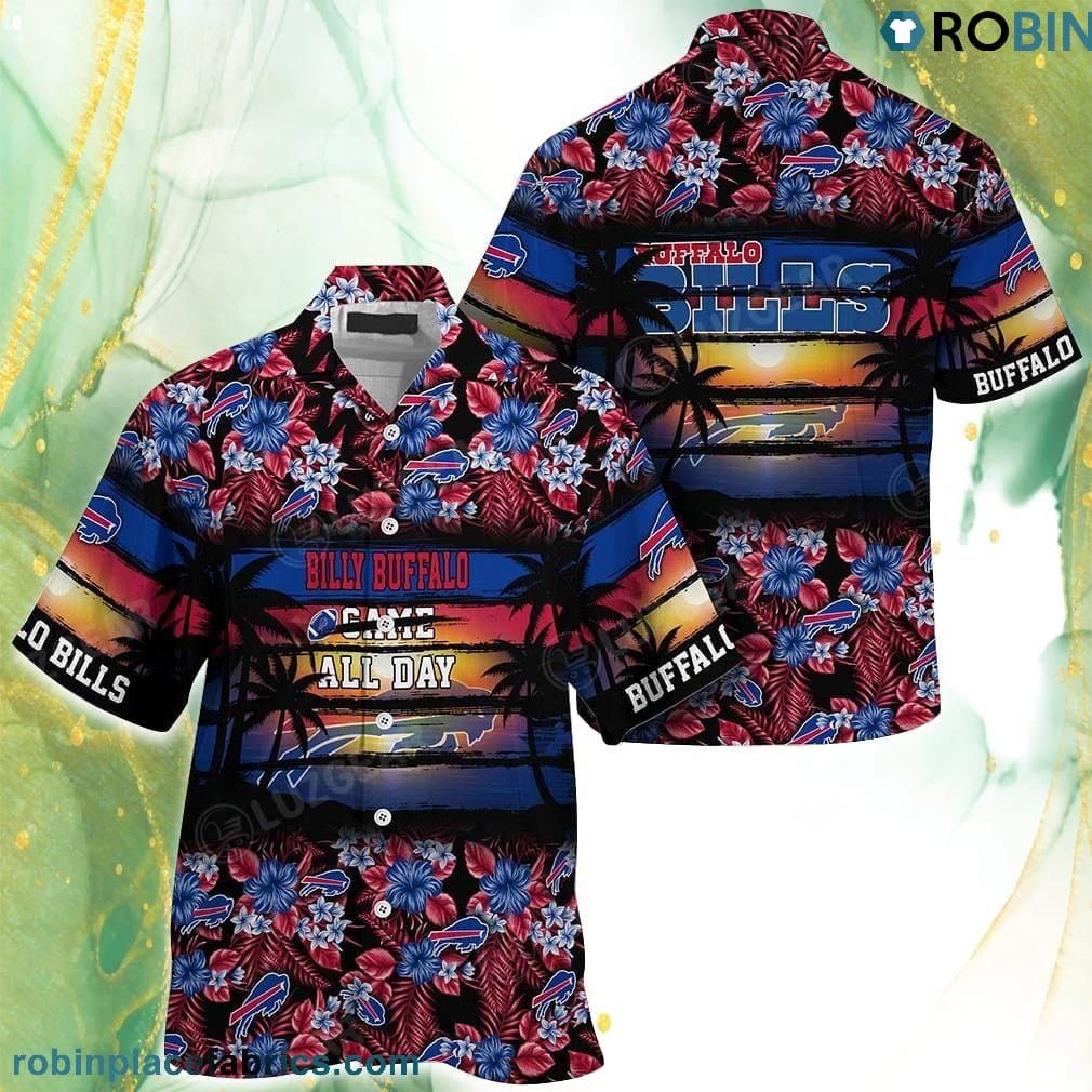 Buffalo Bills Floral Pattern Hawaiian Shirt Tropical Aloha Button Up