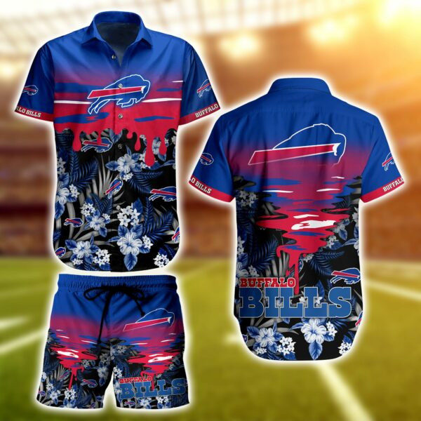 Buffalo Bills Floral Summer Hawaiian Shirt Tropical Aloha Button Up