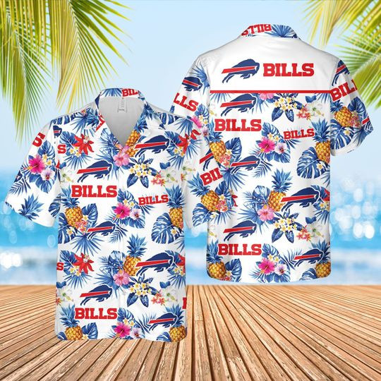 Buffalo Bills Football Aloha Hawaiian Shirt Tropical Aloha Button Up