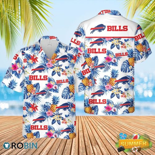 Buffalo Bills Football Summer Beach Hawaiian Shirt Tropical Aloha Button Up