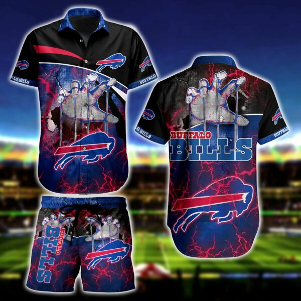 Buffalo Bills Hand Thunder Hawaiian Shirt Tropical Aloha Button Up