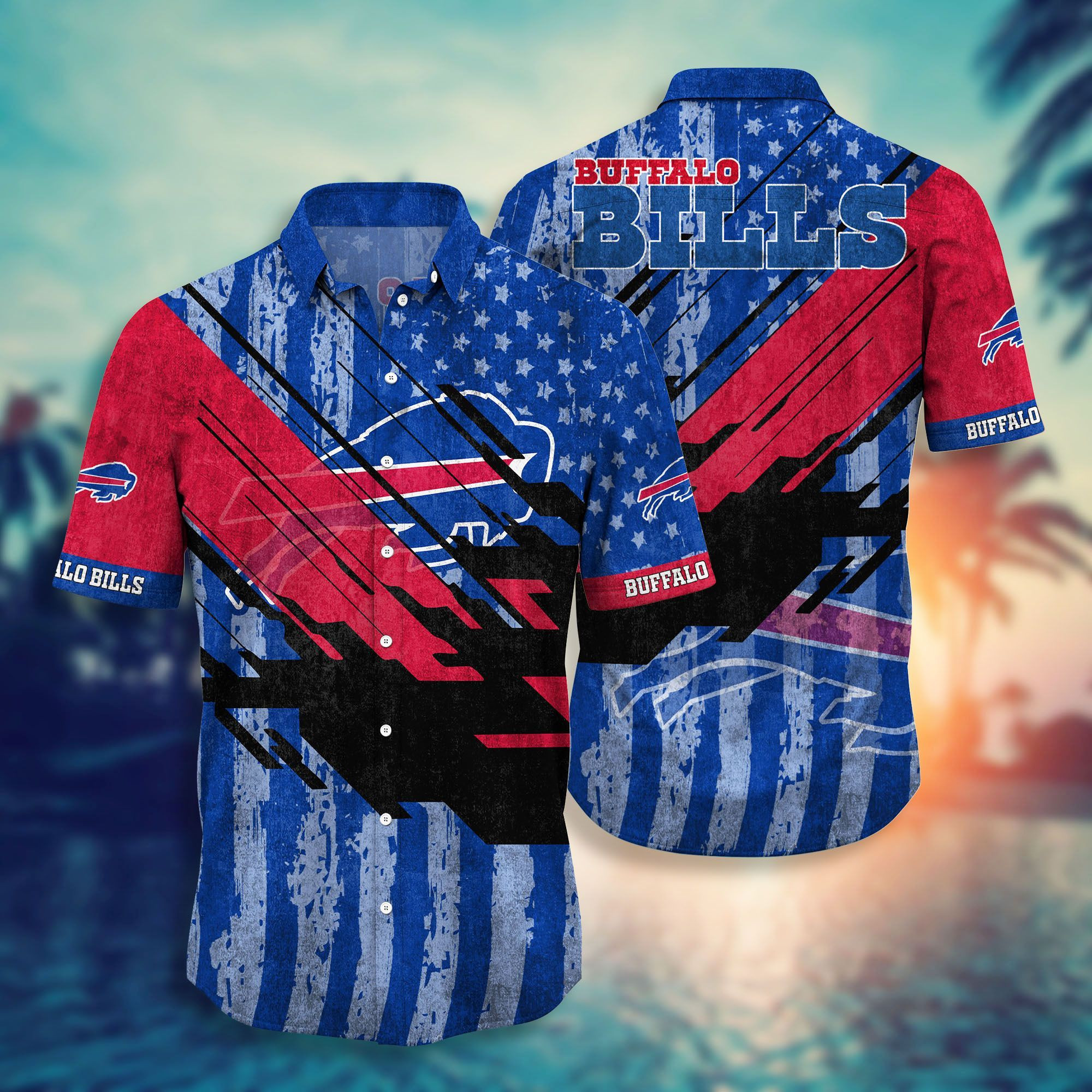 Buffalo Bills Hawaiian Shirt Tropical Aloha Button Up