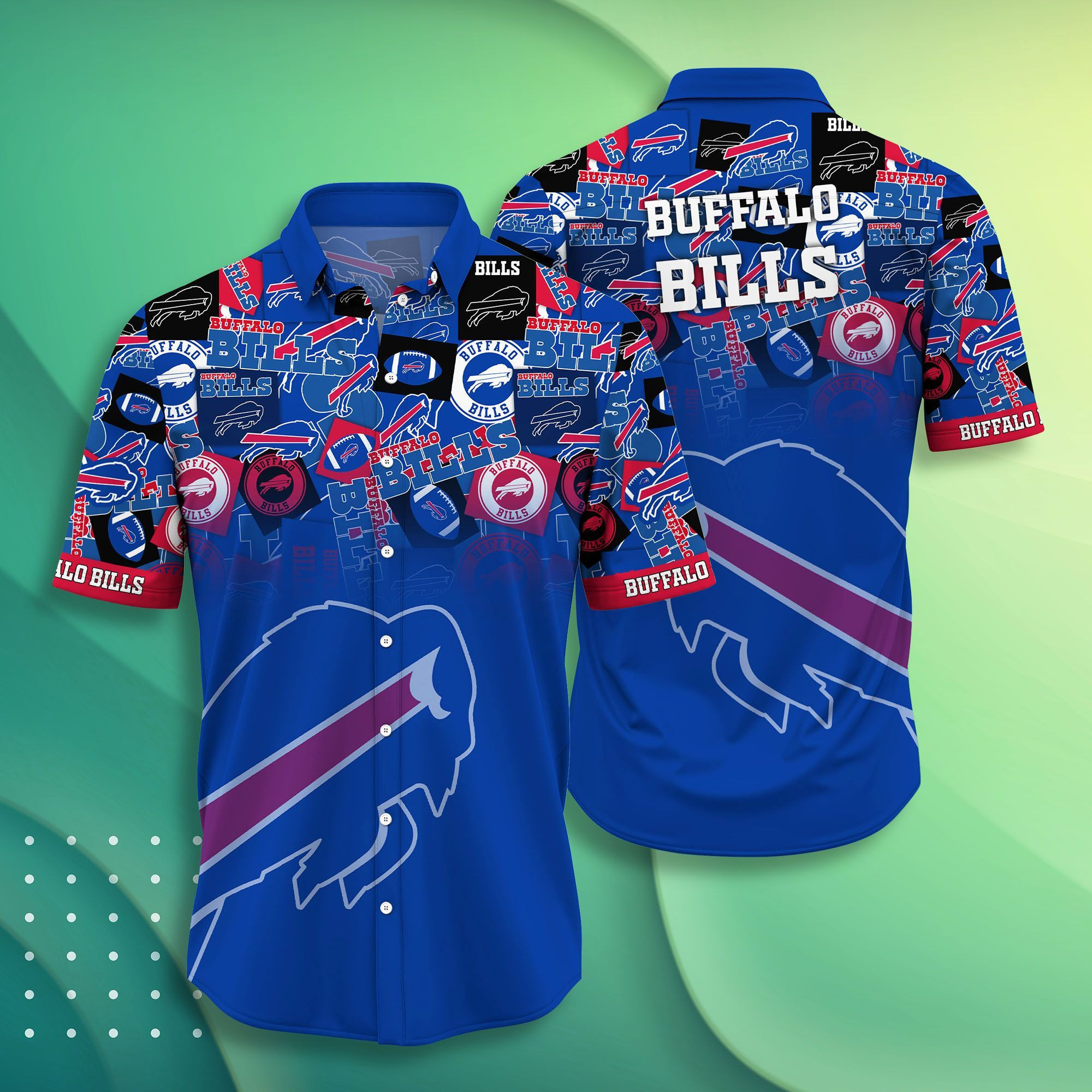 Buffalo Bills Hawaiian Shirt Tropical Aloha Button Up