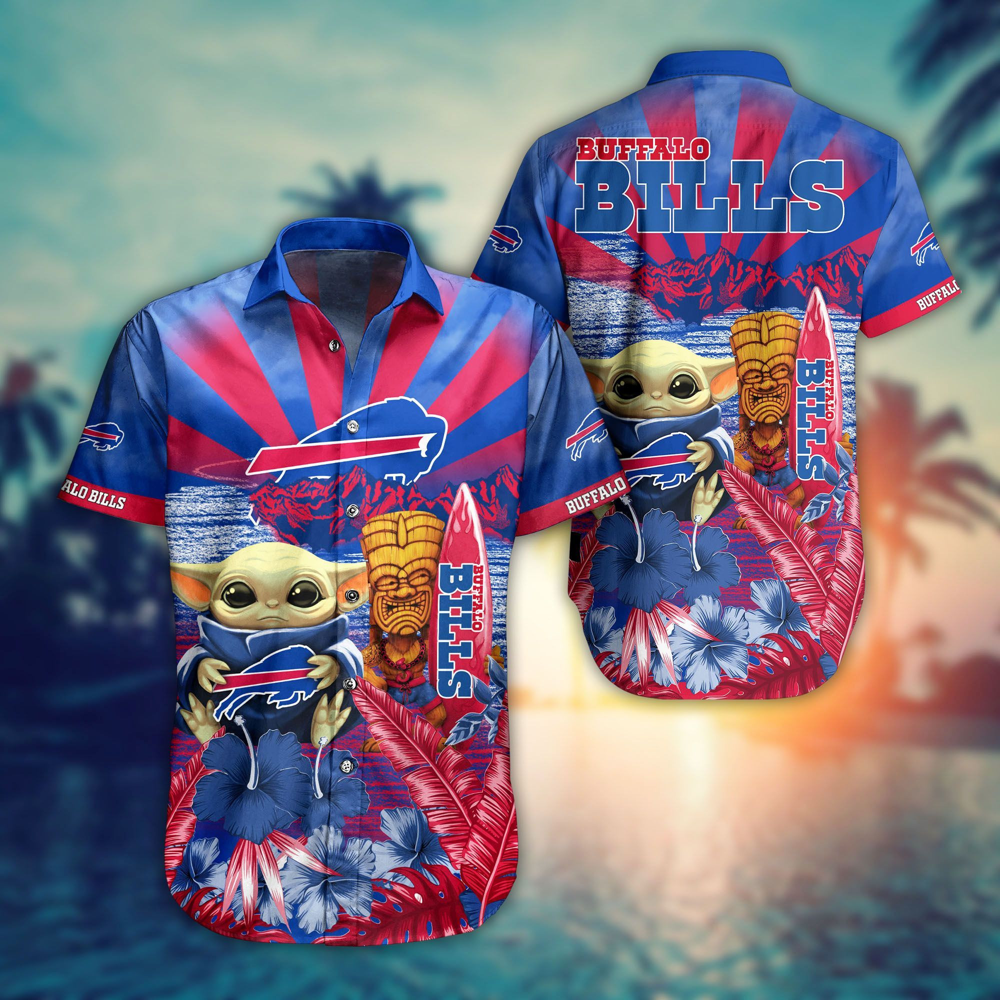 Buffalo Bills Hawaiian Shirt Tropical Aloha Button Up