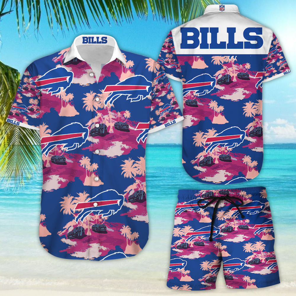 Buffalo Bills Hawaiian Shirt Tropical Aloha Button Up