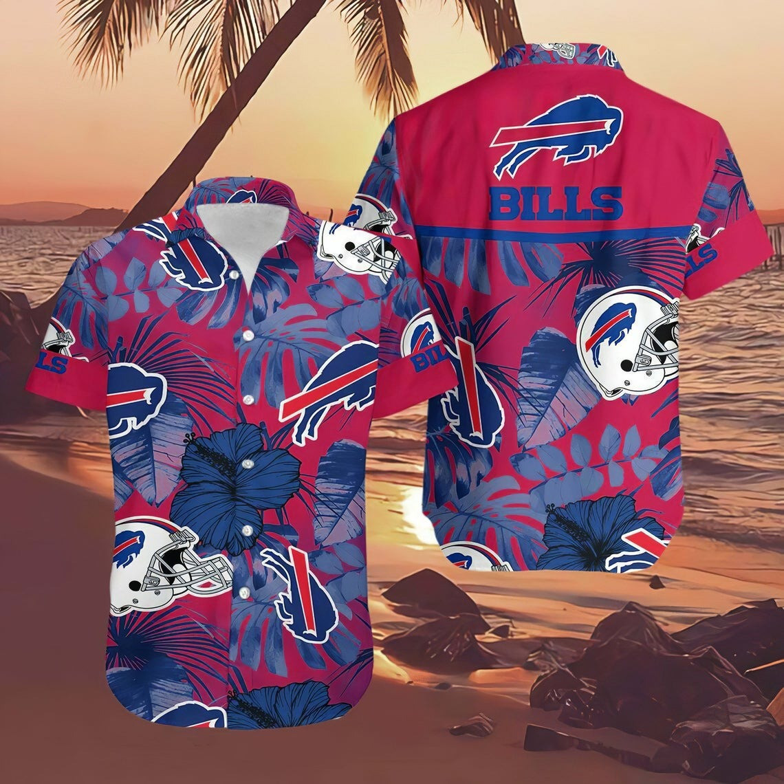 Buffalo Bills Hawaiian Shirt Tropical Aloha Button Up