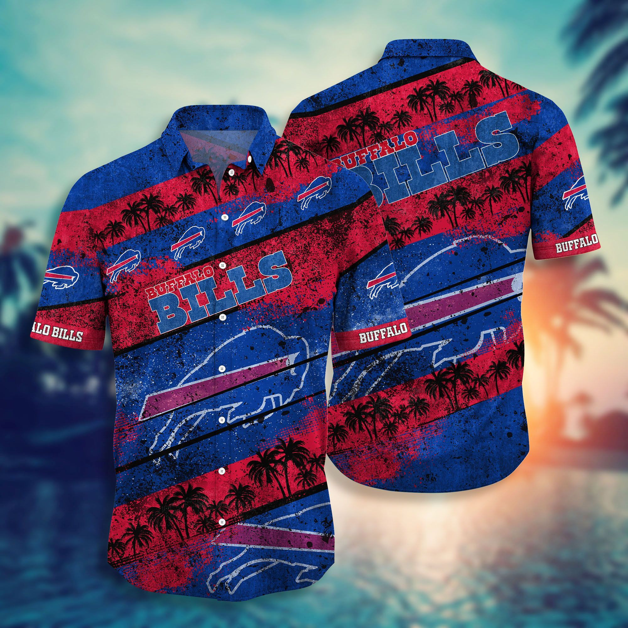 Buffalo Bills Hawaiian Shirt Tropical Aloha Button Up