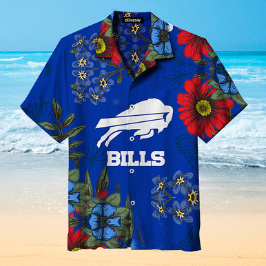 Buffalo Bills Logo Hawaiian Shirt Tropical Aloha Button Up