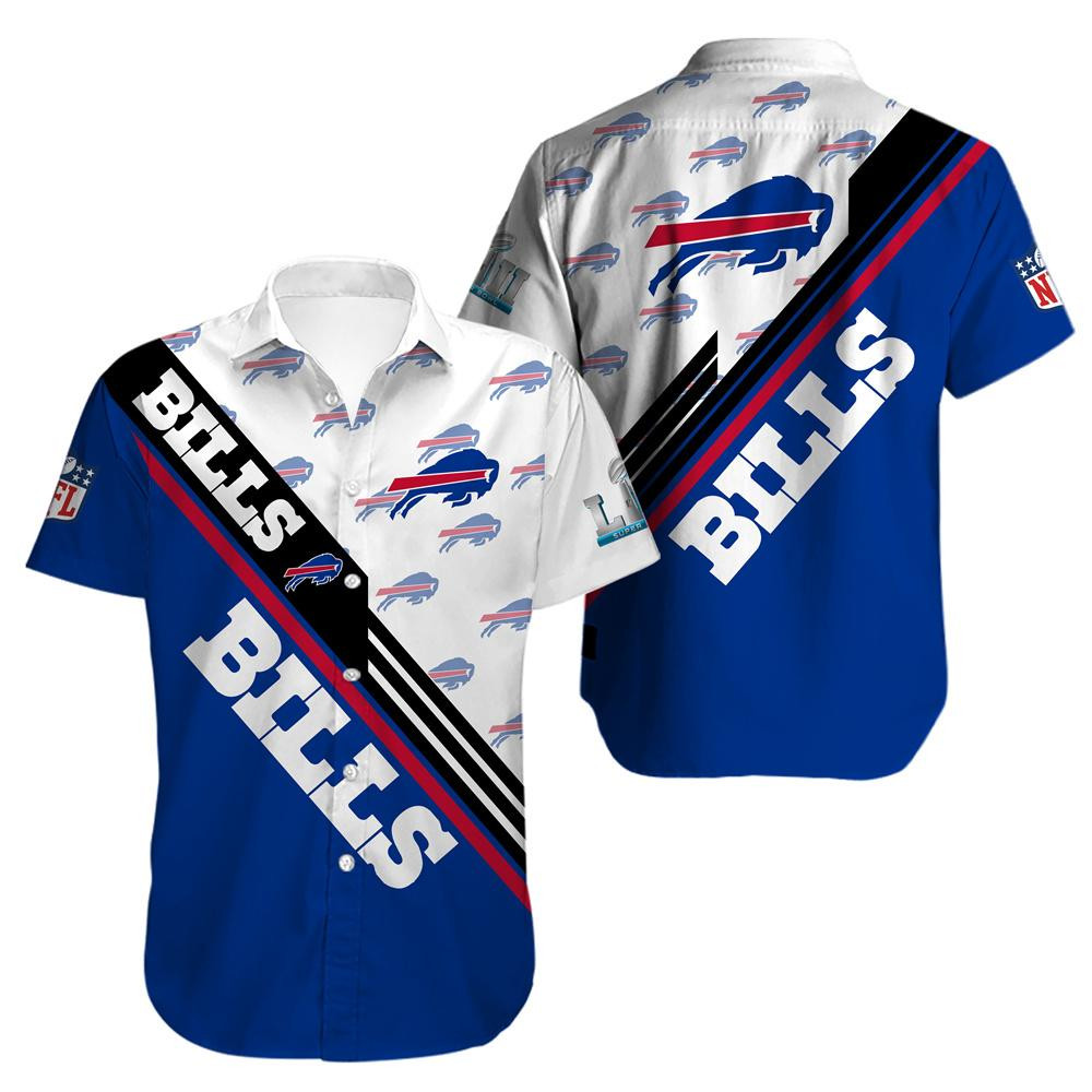 Buffalo Bills Logo Hawaiian Shirt Tropical Aloha Button Up