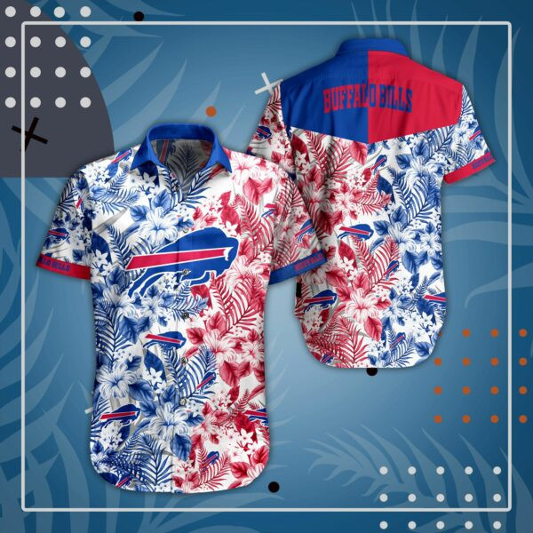Buffalo Bills Logo Hawaiian Shirt Tropical Aloha Button Up