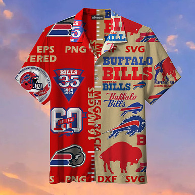 Buffalo Bills Logo Hawaiian Shirt Tropical Aloha Button Up