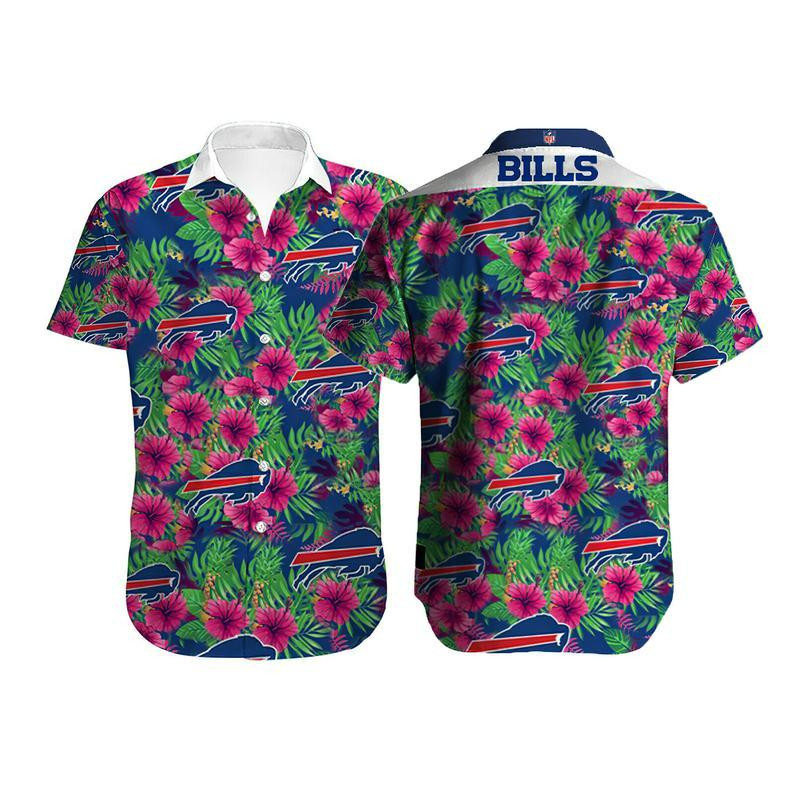 Buffalo Bills Logo Hawaiian Shirt Tropical Aloha Button Up