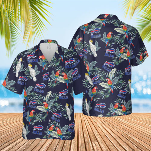 Buffalo Bills Logo Hawaiian Shirt Tropical Aloha Button Up