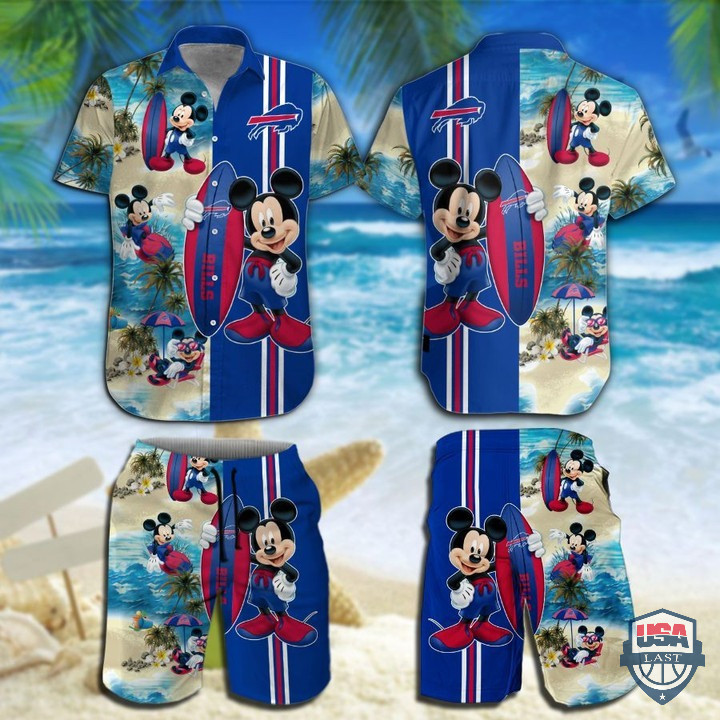 Buffalo Bills Mickey Mouse Hawaiian Shirt Tropical Aloha Button Up