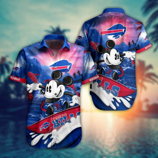 Buffalo Bills Mickey Mouse Summer Hawaiian Shirt Tropical Aloha Button Up