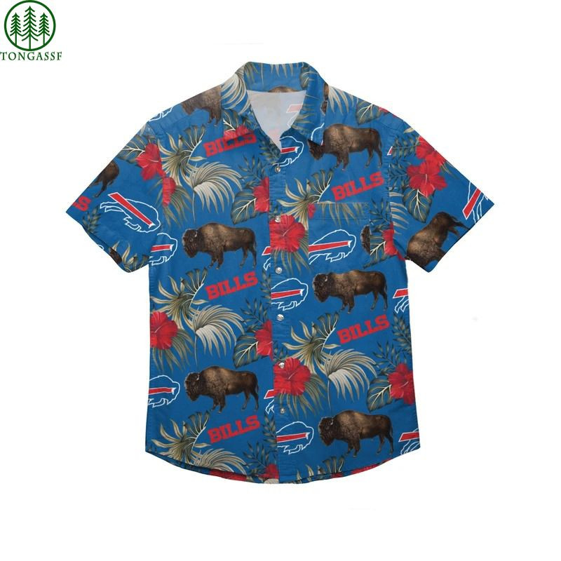 Buffalo Bills Nfl Wildlife Button Up Hawaiian Shirt Tropical Aloha Button Up