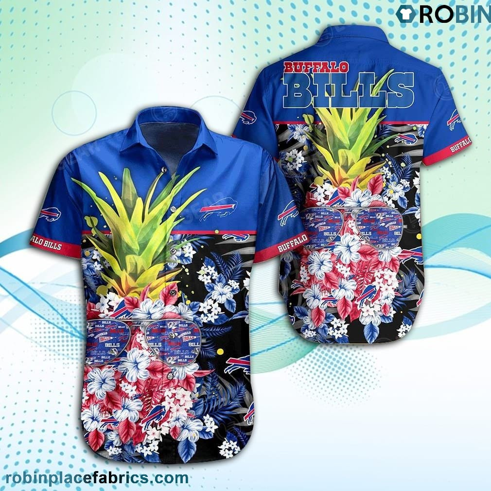 Buffalo Bills Patterns Pineapple Hawaiian Shirt Tropical Aloha Button Up