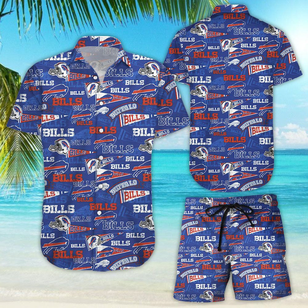 Buffalo Bills Retro Aop Hawaiian Shirt Tropical Aloha Button Up