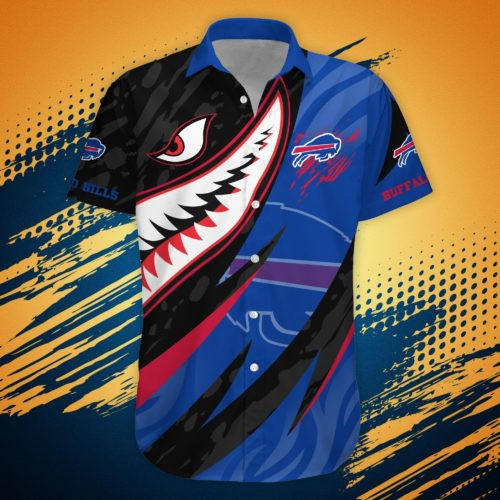 Buffalo Bills Shark Summer Hawaiian Shirt Tropical Aloha Button Up
