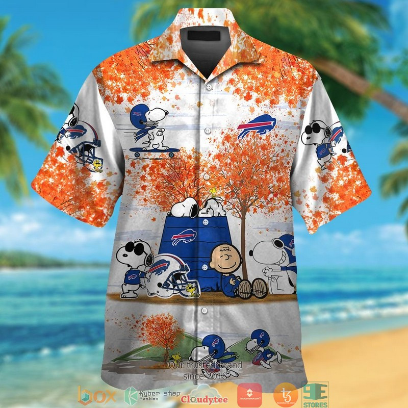 Buffalo Bills Snoopy Autumn Hawaiian Shirt Tropical Aloha Button Up