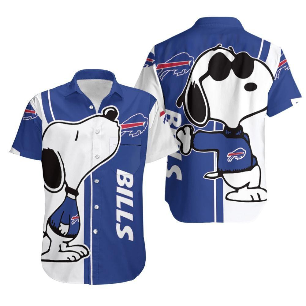 Buffalo Bills Snoopy Lover Hawaiian Shirt Tropical Aloha Button Up