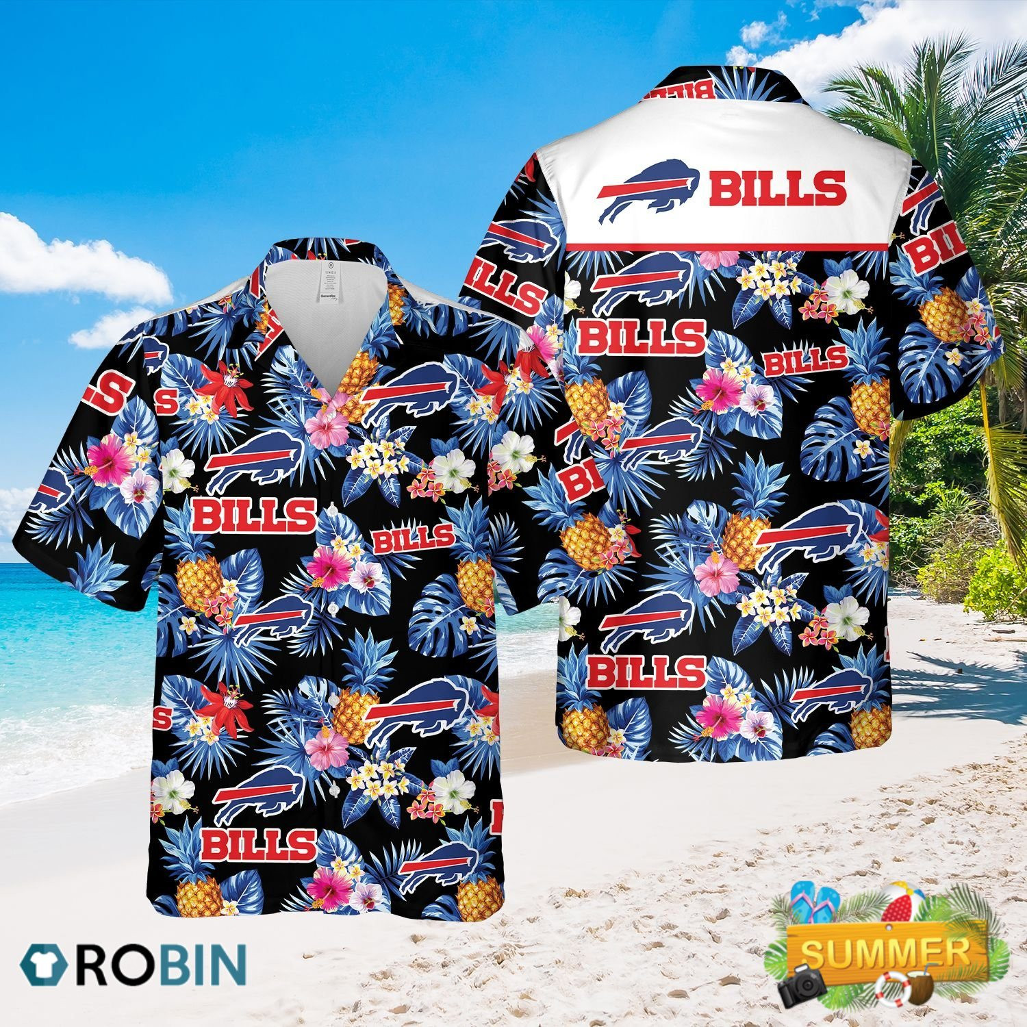 Buffalo Bills Style Sport Hawaiian Shirt Tropical Aloha Button Up
