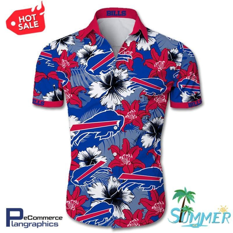 Buffalo Bills Tropical Flower Aloha Hawaiian Shirt Tropical Aloha Button Up