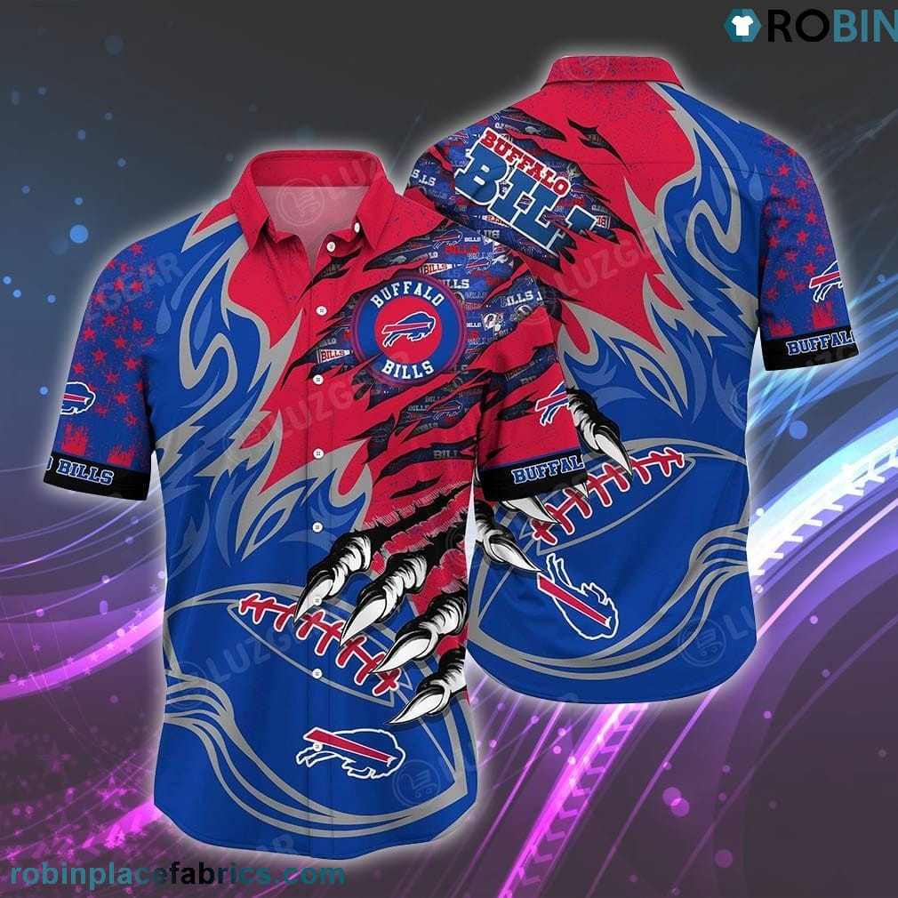 Buffalo Bills Vintage Summer Hawaiian Shirt Tropical Aloha Button Up