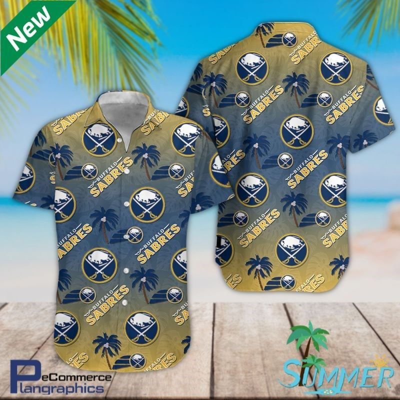 Buffalo Sabres Team Aop Aloha Shirt Hawaiian Shirt Tropical Aloha Button Up