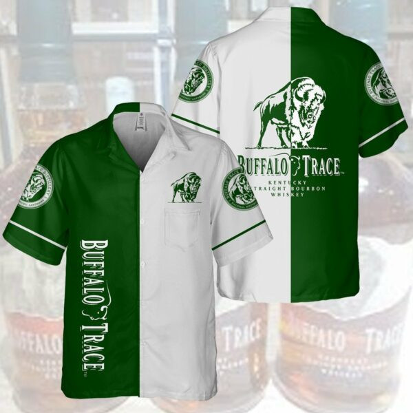 Buffalo Trace Hawaiian Shirt Tropical Aloha Button Up