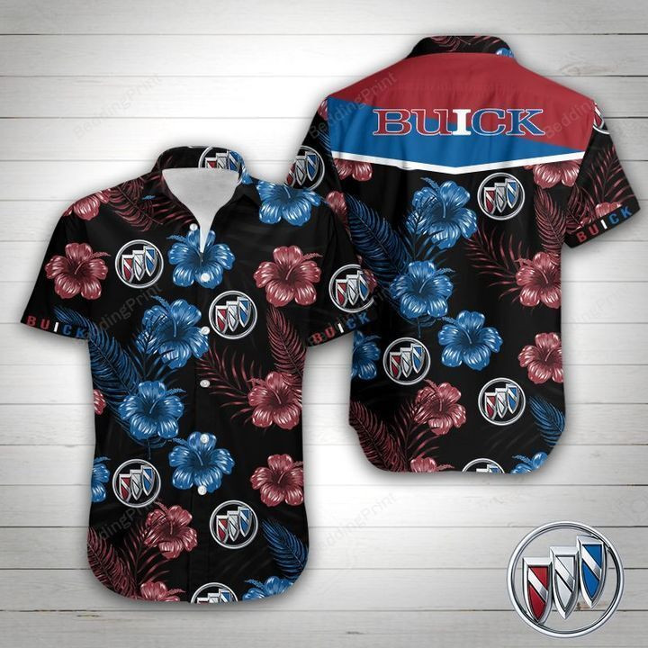 Buick Hawaiian Shirt Tropical Aloha Button Up