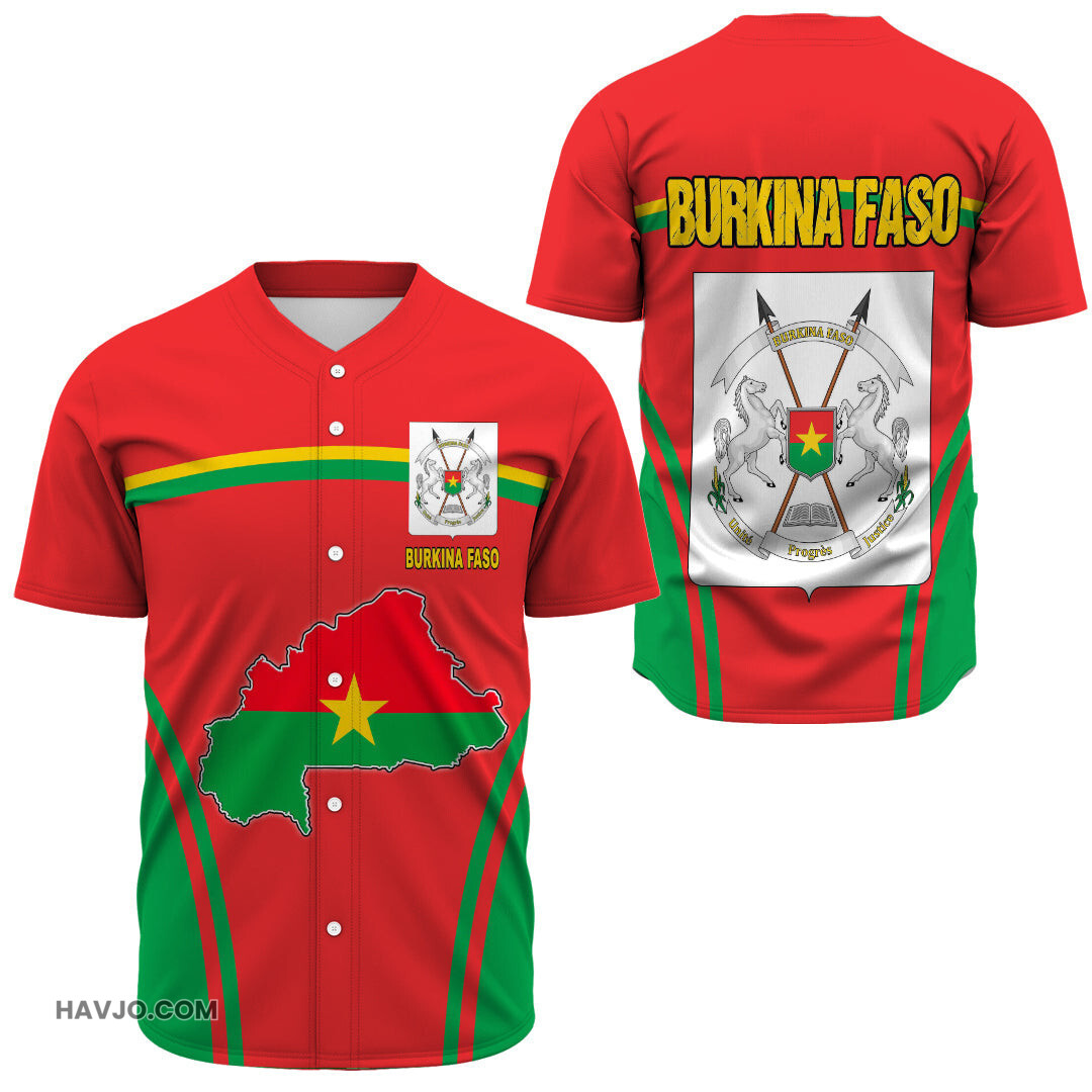 Burkiana Faso Active Flag Baseball Jersey