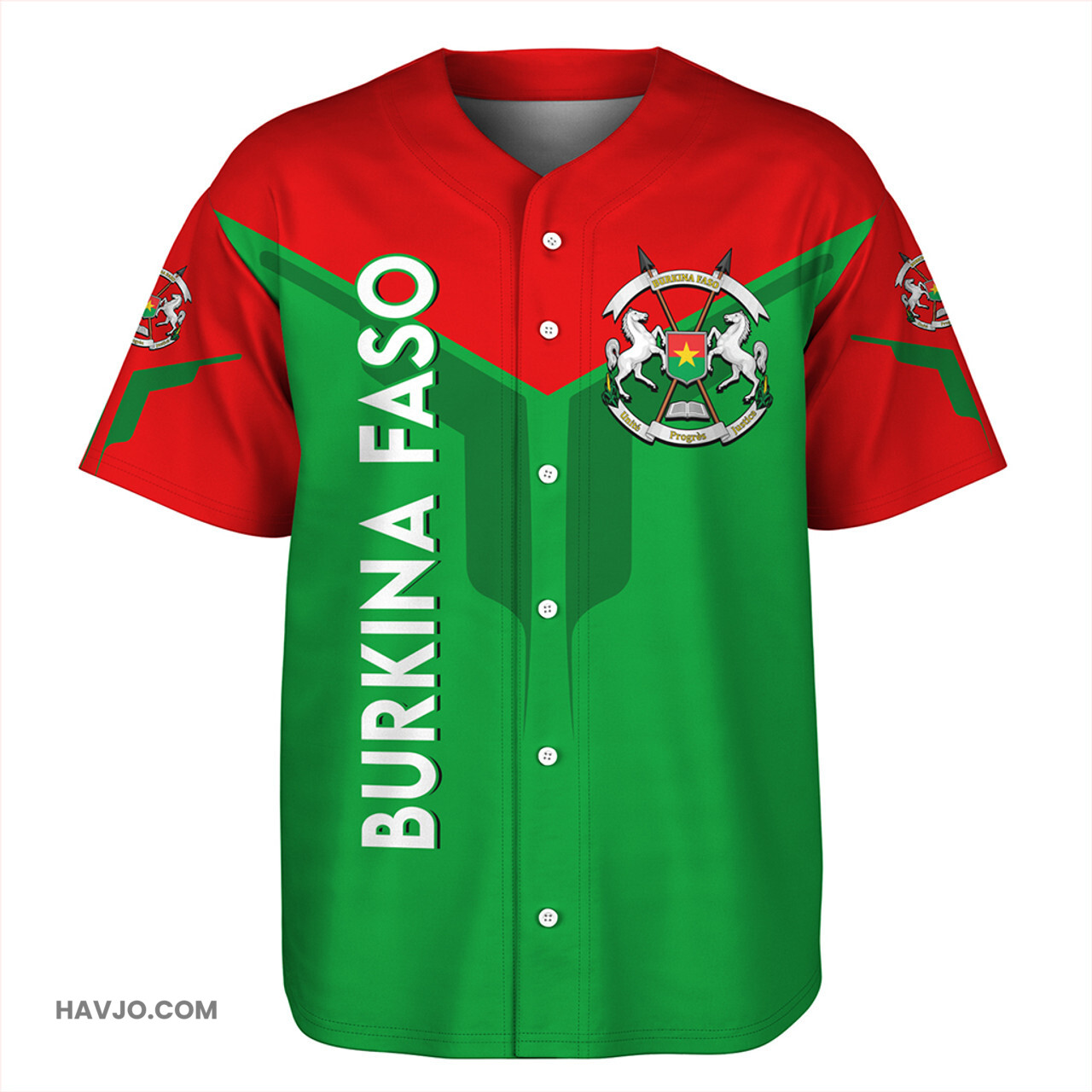 Burkina Faso Arrow Style Baseball Jersey