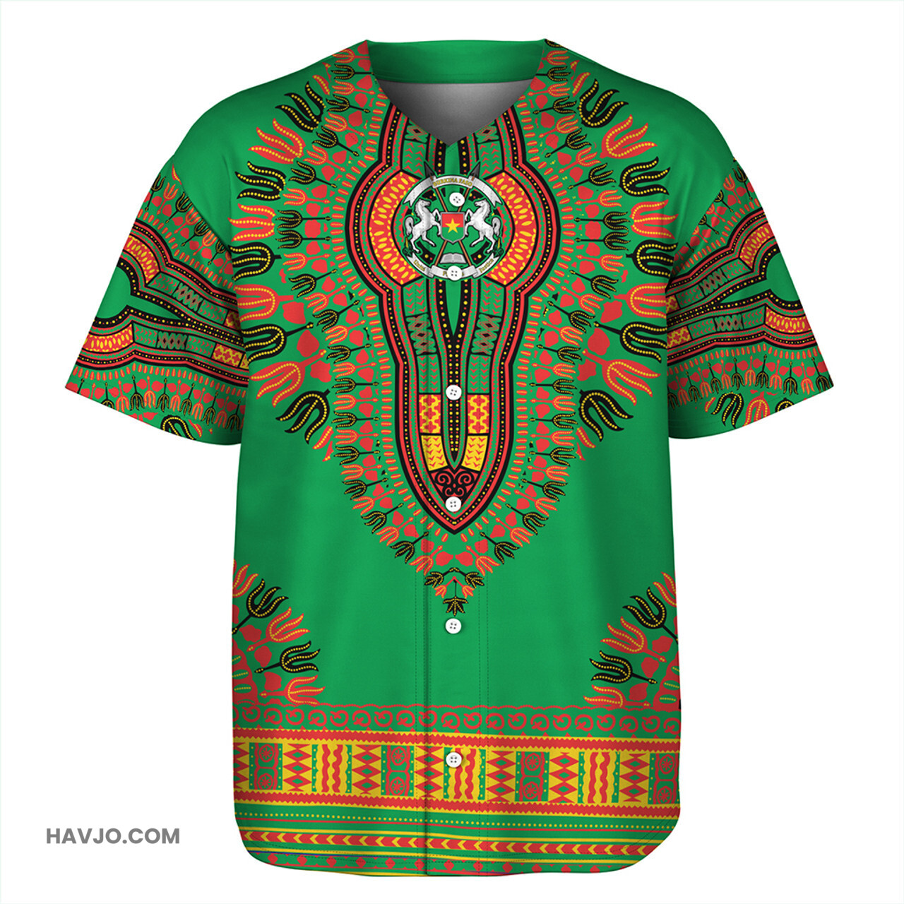 Burkina Faso Dashiki Baseball Jersey