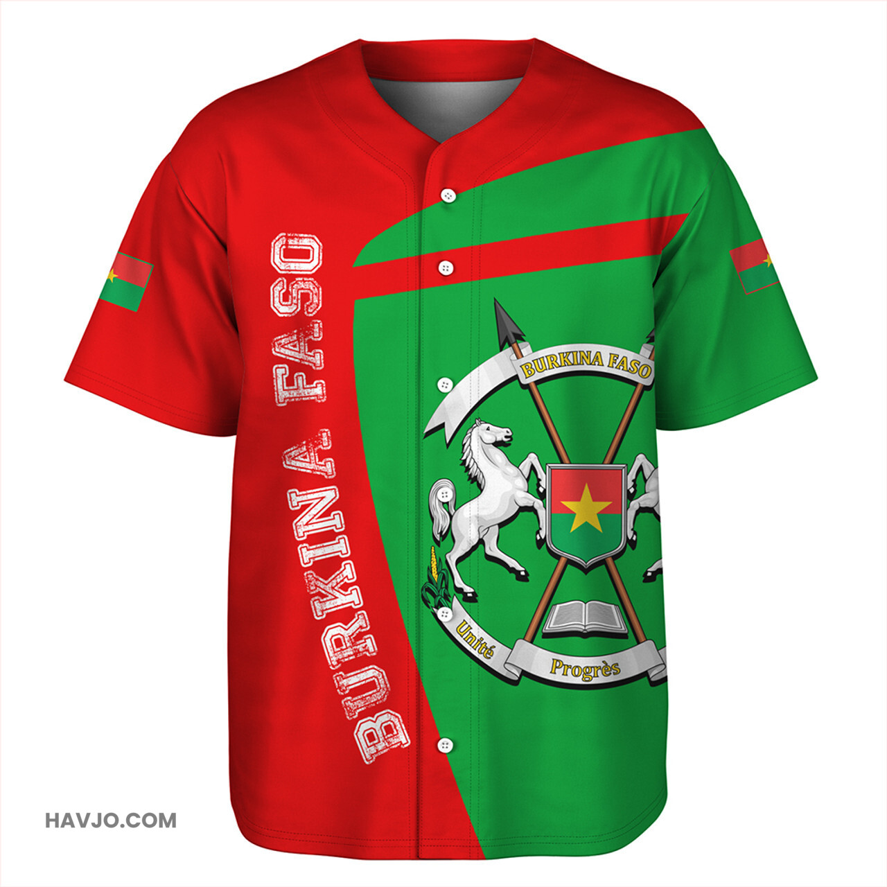 Burkina Faso Half Concept Baseball Jersey