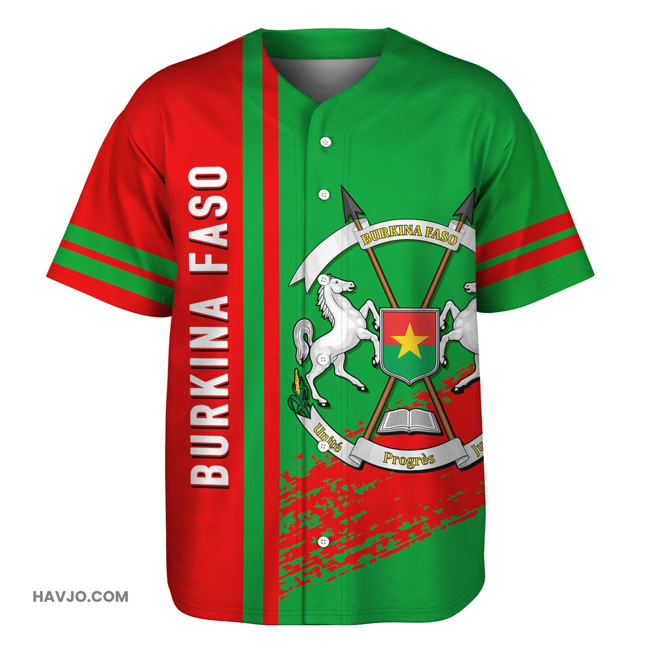 Burkina Faso Quater Style Baseball Jersey